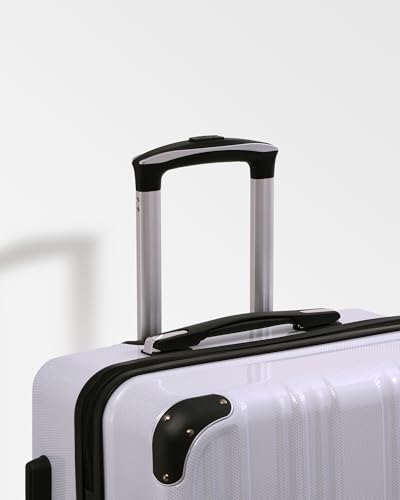 Coolife Luggage, Lightweight and Durable Hardshell, 20 in, white grid new - color: white grid new, size: S(20in)