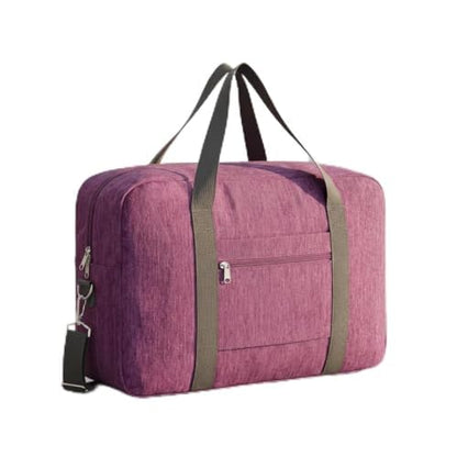Foldable Travel Duffel Bag for Women and Men, Lightweight Carry-On Tote with Large Capacity and Simple Design (Purple) - color: Purple