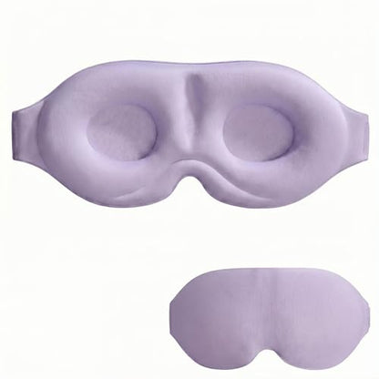 3D Contoured Sleep Mask, Soft Breathable Eye Mask for Sleeping, Light Blocking Blindfold with Adjustable Strap, Comfortable Night Eye Cover for Travel, Nap, Night Shift (1 Purple) - color: 1 Purple