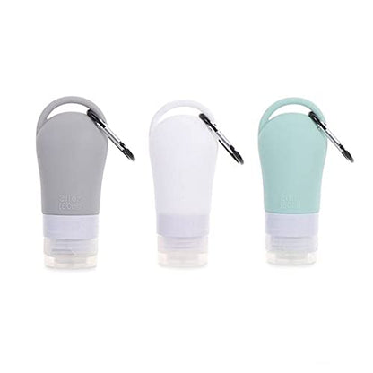 HomeSoGood 3Pcs Leakproof Silicone Refillable Squeezable Travel Tube with Keychain Hook for Cosmetic Toiletry Shampoo Sub-bottling Travel Bottle(60ml)