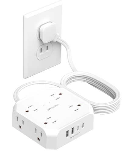 2 Prong Power Strip, WRXDMC 2 Prong to 3 Prong Outlet Adapter - size: 10FT White