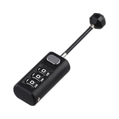 Portable 3 Digit Combination Lock Luggage Lock Backpack Cabinet Drawer, Resettable Code Padlock with for braided Steel Cable, Weather Resistant ABS