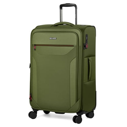Softside Suitcases w/Wheels 32 Inch Luggage,Expandable 20% - color: Green, size: Checked-Extra Large 32 inch