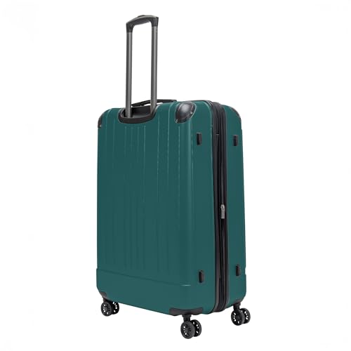 Flying Axis Collection Lightweight Hardside Expandable 8-Wheel Spinner Luggage, Midnight Turquoise, 28-Inch Checked - color: Midnight Turquoise, size: 28-Inch Checked