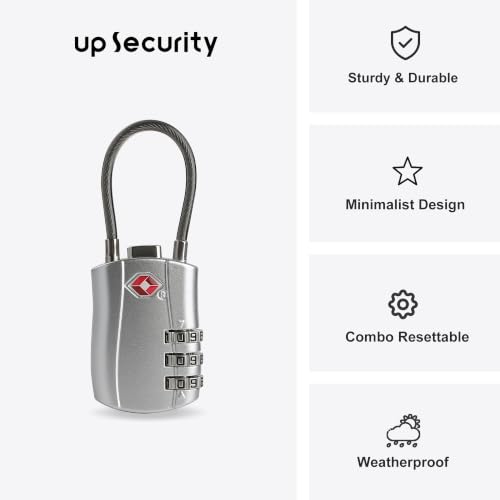 TSA Approved Locks for Luggage, Travel Essentials, Suitcases - color: Black+Silver