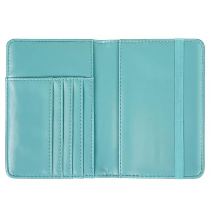 Coco Rossi Passport Holder for Travel Women Slim RFID Passport Cover Wallet - color: Blue Flower