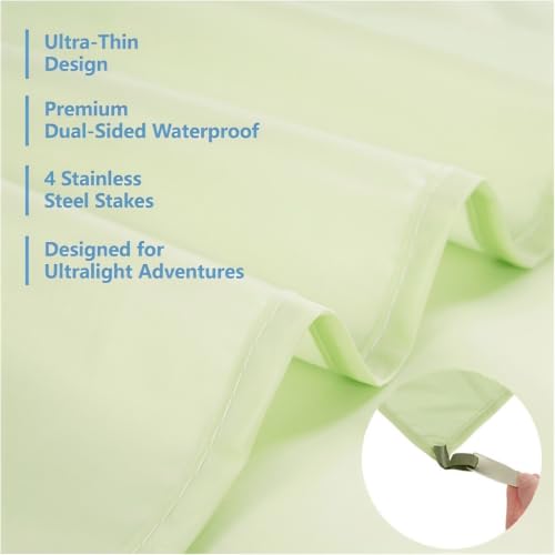 Picnic Blanket Waterproof, Portable with Stakes, Lightweight 0.42lb/0.66lb Options, Sand-Proof, fits in Pocket, Foldable, for Camping, Hiking, Travel, Concerts, Festivals - size: Medium--Avocado Green