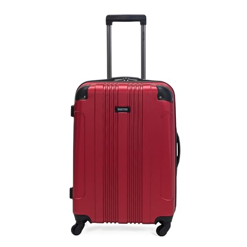 Kenneth Cole REACTION Out of Bounds Lightweight Hardshell 4-Wheel Spinner Luggage, Scarlet Red, 24-Inch Checked - color: Scarlet Red, size: 24-Inch Checked