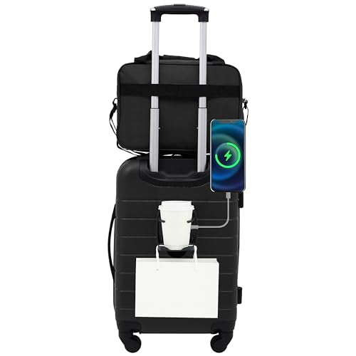 Wrangler Smart Spinner Hardside Luggage, 2 Piece Set, Black - color: Black, size: 2 Piece Set