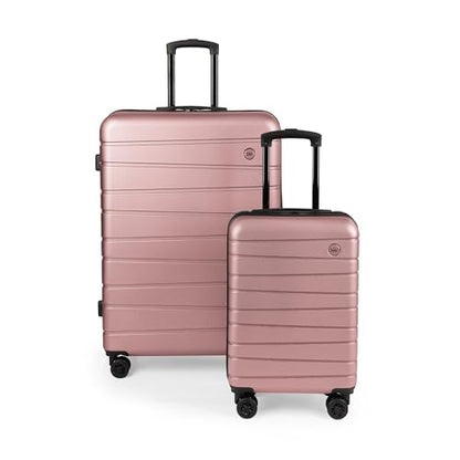2-Piece Set(20/30in),Carry on Luggage w/Wheels,NO LOCK - color: Rose Gold, size: 2-Piece Set (20"/30'')