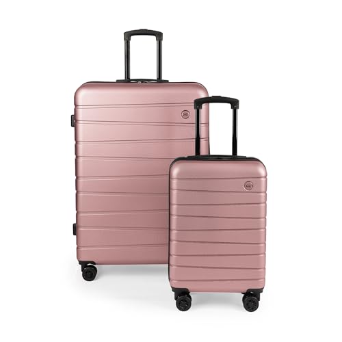 2-Piece Set(20/30in),Carry on Luggage w/Wheels,NO LOCK - color: Rose Gold, size: 2-Piece Set (20"/30'')