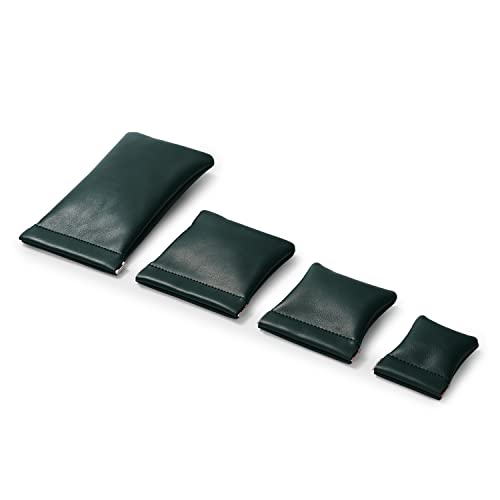 Dark Green PU Leather Squeeze Travel Pouch Multi-Use Storage Bag - color: Dark Green, size: 7.2"x.37"