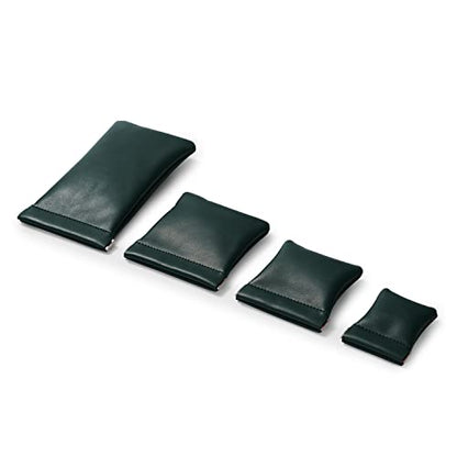 Dark Green PU Leather Squeeze Travel Pouch Multi-Use Storage Bag - color: Dark Green, size: 7.2"x.37"
