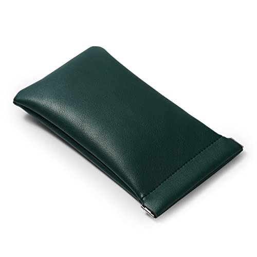 Dark Green PU Leather Squeeze Travel Pouch Multi-Use Storage Bag - color: Dark Green, size: 7.2"x.37"