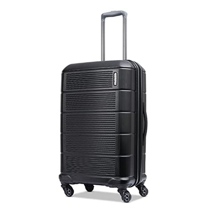 American Tourister Stratum 2.0 Expandable Hardside Luggage with Spinner Wheels, 24" SPINNER, Jet Black - color: Jet Black, size: 24-Inch Checked-Medium