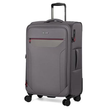 Softside Suitcases w/Wheels 32 Inch Luggage,Expandable 20% - color: Grey, size: Checked-Extra Large 32 inch