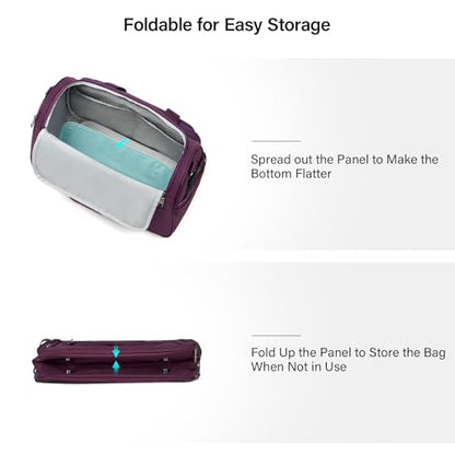 Hanke Small Underseat Carry On Luggage Bags for Travel with 10 Pockets. - color: Purple, size: Underseat Carry-On