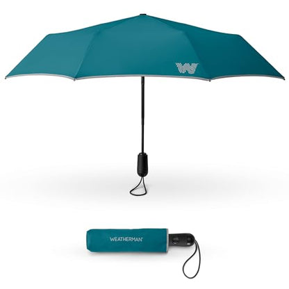 Weatherman Premium Small Compact Mini Umbrella for Travel - color: Deep Ocean