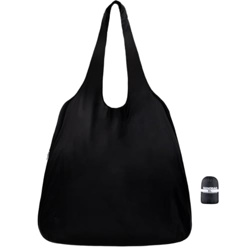 Nanobag XL 25L Tote Foldable Packable Reusable Grocery Shopping Bag - color: Black
