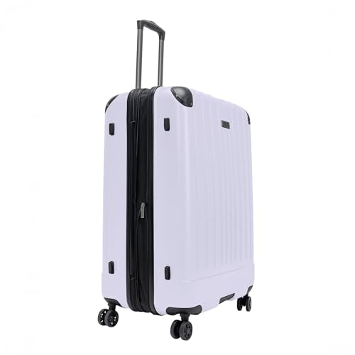 Flying Axis Collection Lightweight Hardside Expandable 8-Wheel Spinner Luggage, Lavender, 28-Inch Checked - color: Lavender, size: 28-Inch Checked