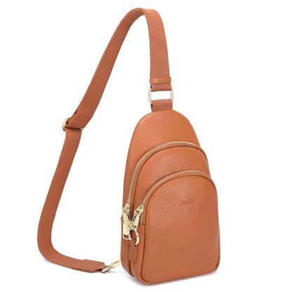 INICAT Small Sling Bags for Women Crossbody Purse - color: Brown Red