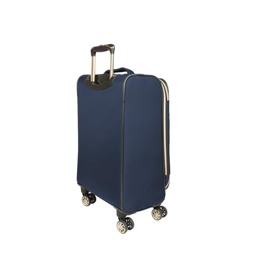 Expandable Suitcase with Chevron Quilted Exterior by Kenneth Cole - color: Navy, size: 24-Inch Checked