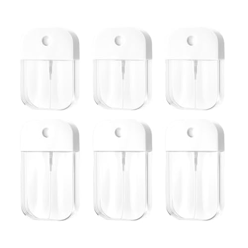 6 PCS Clear Spray Bottles, Portable Card Spray Bottles, Hand Sanitizer Spray Case, Refillable Hand Sanitizer Spray for Perfume, Moisturizing Water, Hand Sanitizer 50ml/1.69oz 38ml/1.29oz