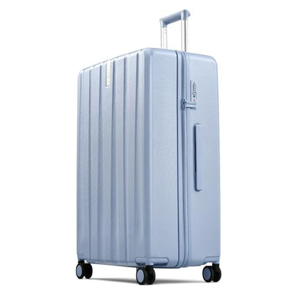 Hanke Upgraded Elite 29 Inch Extra Large Checked Luggage, PC Hard Shell Suitcases with Wheels, TSA Lock, Explosion-Proof Zipper Suitcase for Long Travel Men & Women,Mist Blue - color: Mist Blue, size: 29 Inch