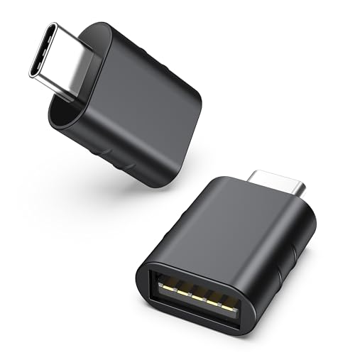 Syntech USB C to USB Adapter Pack of 2, USB 3.0 to Thunderbolt 5/4 Adapter - color: Space Black, size: 1.08 X 0.65 X 0.32 Inch