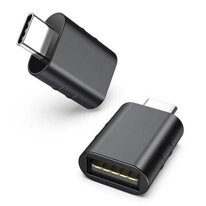 Syntech USB C to USB Adapter Pack of 2, USB 3.0 to Thunderbolt 5/4 Adapter - color: Space Black, size: 1.08 X 0.65 X 0.32 Inch