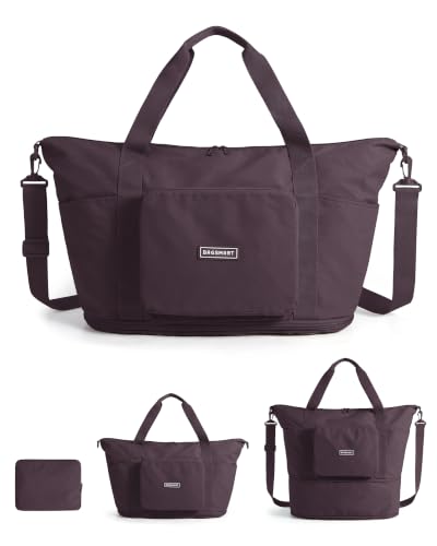 BAGSMART Foldable Travel Bag, 37L Expandable Personal Item Bag, Grape - color: Grape