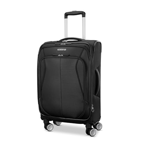 American Tourister 4 KIX 3.0 Carry-On Softside Expandable Luggage with 4 Spinner Wheels, Black - color: Black, size: Carry-on