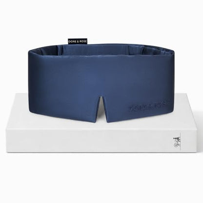 Dore & Rose Deep Sleep Mask, 100% Pure Silk Eye Mask for Sleeping - color: Dark Blue