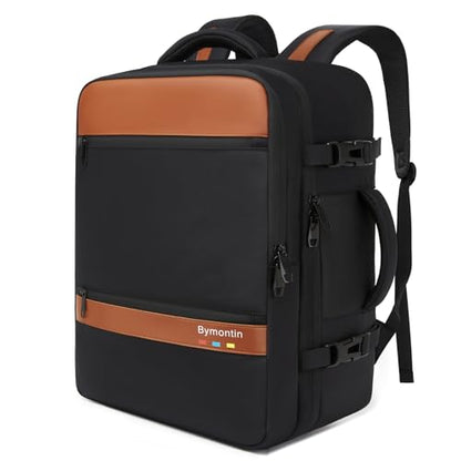 Exquisite Travel Laptop Backpack, Flight Approved Size Carry on Bag (25L) | 180° Opening, with Laptop Compartment, with Luggage Strap - color: Black, size: L (7x11x16.8")
