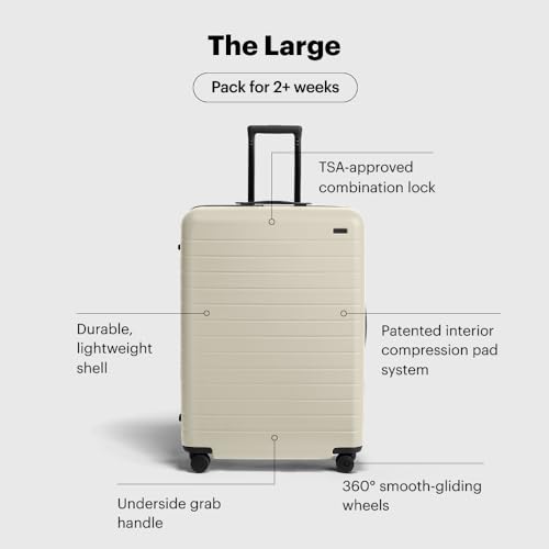 Away Large Checked Luggage, 29-inch Lightweight Hardside Spinner Suitcase - color: Salt White Matte