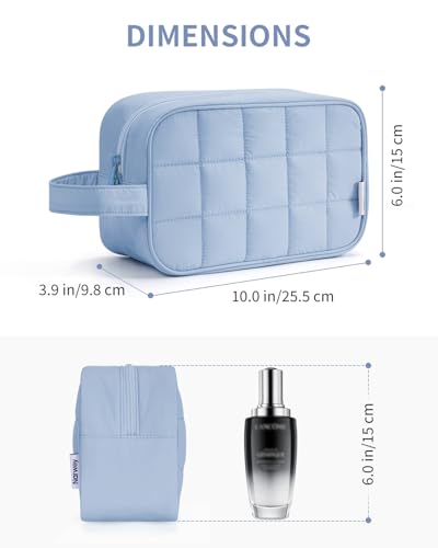 Narwey Quilted Travel Toiletry Bag for Women, Bathroom, Medicine Bag - color: Y-Blue