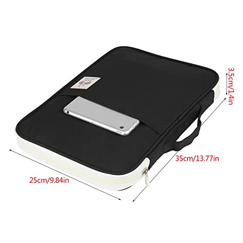 Document Organizer Bag, 13.8x9.8in A4 File Folder Carrying Case (Black) - color: Black
