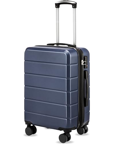 Expandable Hardshell Suitcase with TSA Lock, Carry-On Luggage, 20 Inch - color: Blue, size: 20 Inch