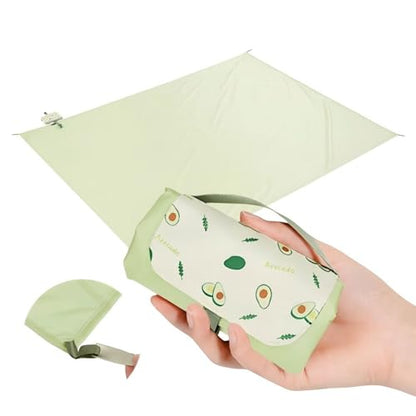 Picnic Blanket Waterproof, Portable with Stakes, Lightweight 0.42lb/0.66lb Options, Sand-Proof, fits in Pocket, Foldable, for Camping, Hiking, Travel, Concerts, Festivals - size: Medium--Avocado Green