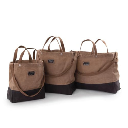 Barebones Neelum Large Waxed Canvas Tote Bags - Heavy Duty Canvas Bag and Reusable Grocery Bag - size: Oversized Tote (26L), style: Waxed Canvas