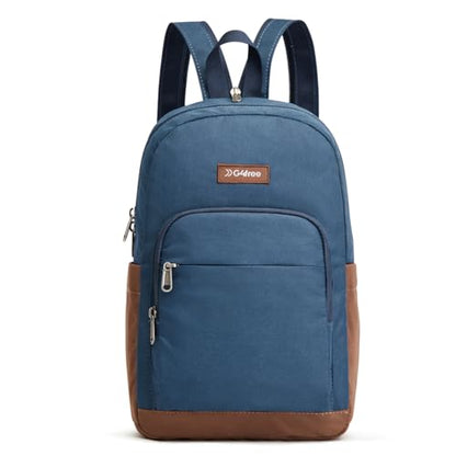 G4Free Small RFlD Crossbody Backpack Convertible Lightweight Mini Sling Bag for Women Men for Travel & Hiking - color: Blue and Brown