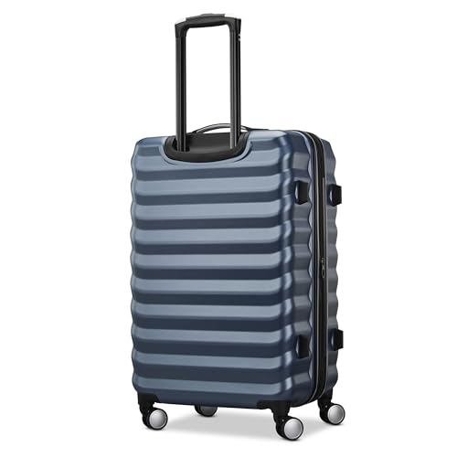 Samsonite Hard-Sided 24-Inch Lightweight Checked Medium Expandable Element Suitcase: Durable, 360° Spinner Wheels, Adjustable Telescopic Handle, TSA-Approved Lock - Captains Blue - color: Captains Blue, size: 24-Inch Checked-Medium