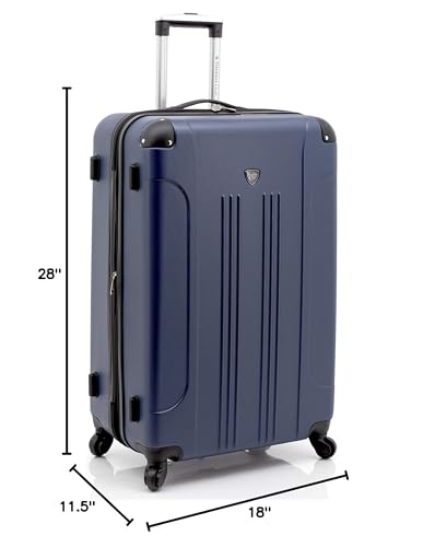 Travelers Club Chicago Hardside Expandable Spinner Luggages, Navy Blue, 5 Piece Set, TCL-77995-410 - color: Navy Blue, size: 5-Piece Set
