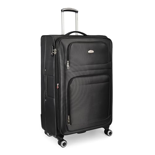 30'' Large Softside Suitcase,Expandable,waterproof Fabric - color: Black, size: Checked-Large 30-Inch