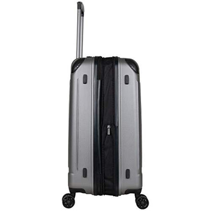 Kenneth Cole Reaction Flying Axis 24" Hardside Expandable 8-Wheel Spinner Check-Size Luggage, Silver - color: Silver, size: 24-Inch Checked