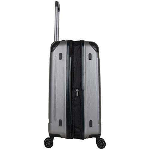 Kenneth Cole Reaction Flying Axis 24" Hardside Expandable 8-Wheel Spinner Check-Size Luggage, Silver - color: Silver, size: 24-Inch Checked
