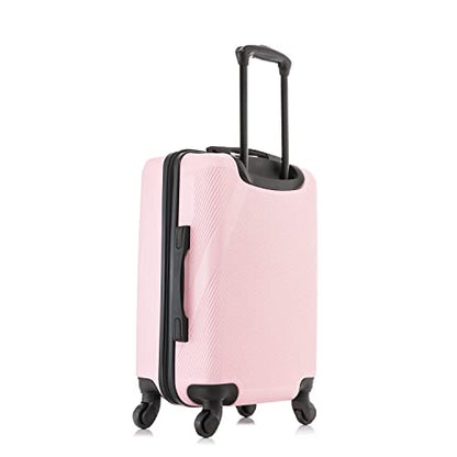 DUKAP DISCOVERY 20-Inch Carry-On Hardside Spinner Luggage Lightweight Pink - color: Pink, size: 20 Inch