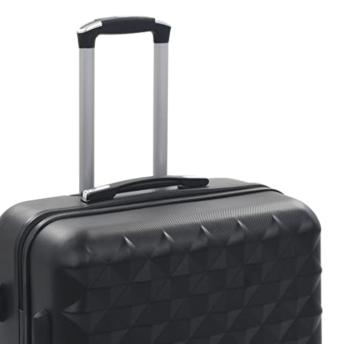3 Piece Hardcase Trolley Set, Black Hardshell Luggage with 360 Degree Spinner Wheels, Durable ABS Suitcase Set with Security Lock for Business Trips and Family Vacations - color: Black, size: 14.2" x 8.7" x 21.7"