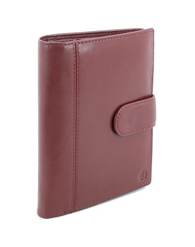 Genuine Sheep Leather Smart Family Size Passport Travel Wallet/Holder (ruby woo) - color: ruby woo