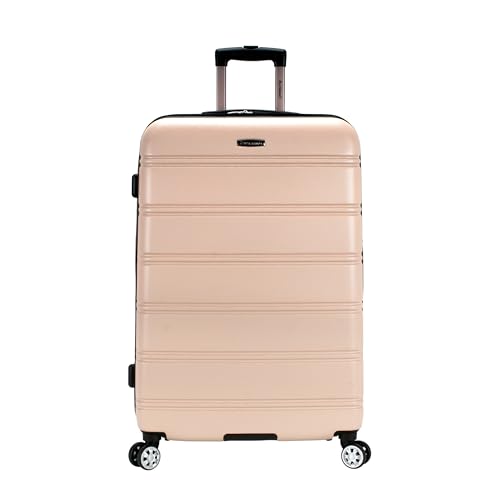 Rockland Melbourne Hardside Expandable Spinner Wheel Luggage, Checked Large 28", Champagne - color: Champagne, size: Checked Large 28"